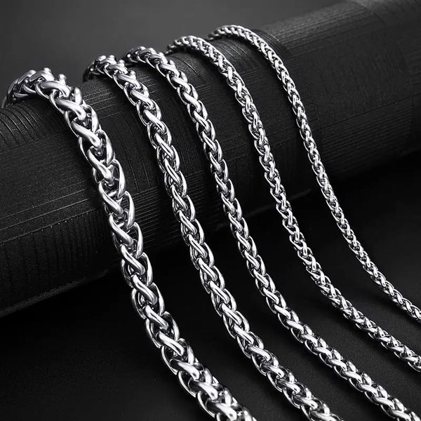 Mens Steel Chain Necklace Stainless Steel Silver Thick Jewellery Accessory